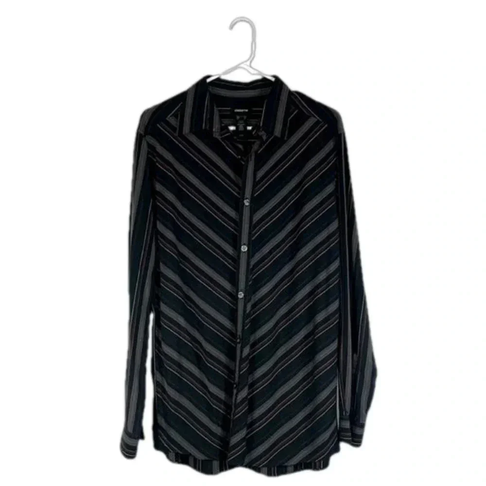 Claiborne button down shirt men’s large Claiborne black stripe button down shirt